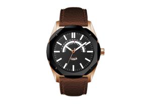 Quality Stainless Steel Mens Designer Quartz Watch , Genuine Quartz Leather Watch wholesale