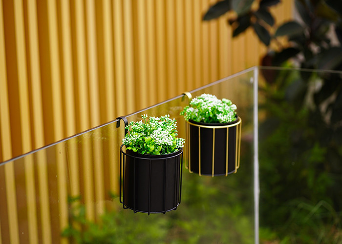 Railing Metal Mesh Metal Garden Pot Decorative Belt Hooks Outdoor