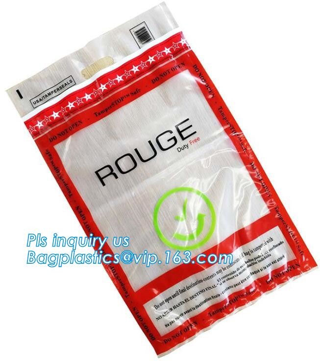 Opaque Tamper Evident Sealing Plastic Bank Money Steb Security Bag / Custom Self Adhesive Plastic Courier Bag, bagease