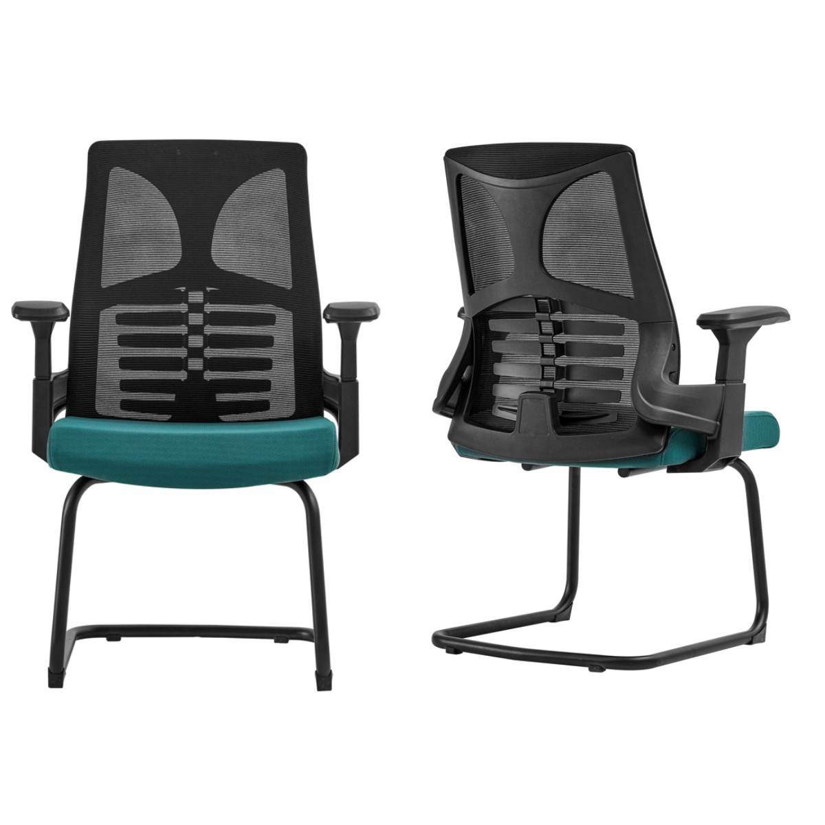 Adjustable Height Mid Back Staff Swivel Mesh Office Chair with Solid Wood Legs Armrest