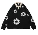 Small Quantity Clothing Manufacturer Casual Long Sleeve Puff Print Snowflake