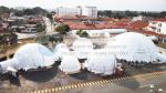 Pvc Sidewalls Heat Proof Aluminium Half Dome Tent For Exhibitions