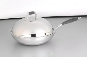 Quality 2Pcs 3-ply stainless steel cookware wok SHSW-1009 wholesale