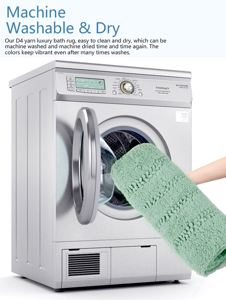 Soft Loop Pile Terry Microfiber Chenille Bath Mat Anti Slip Non Shedding