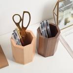 OEM ODM Solid Wooden Pencil Vase Desktop Pen Holder For Shcool