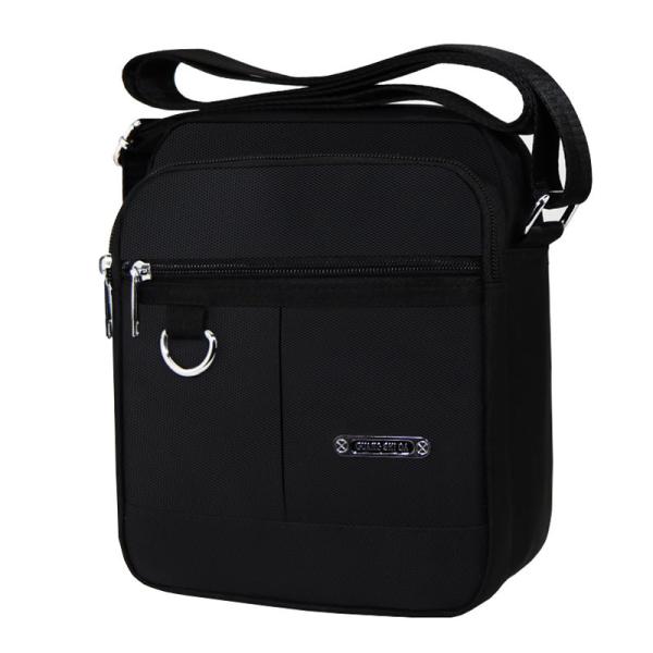 Travel Shoulder Messenger Bag 2 Sizes Black Nylon Crossbody Bag Casual