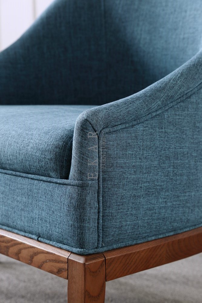 Fabric Leisure Wood Armchair Living Room Chair