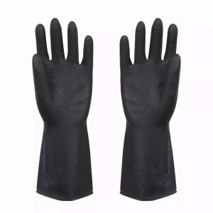 Quality Factory Price Industrial Smooth Coated Powder Free Black Safety Latex Gloves wholesale