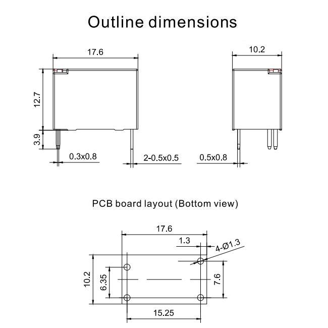 24V 5 Amp 5 Pin SPDT PCB Mount Relay 4KV Dielectric Withstand