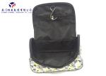 Toiletries Product Fabric Makeup Bag Black With Oxford Cloth Lining Materials
