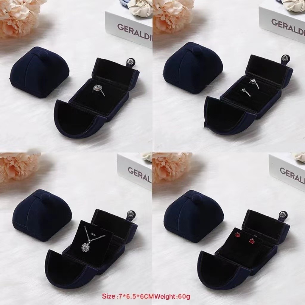 Pendant Necklace Paper Jewellery Packaging 10x10x3.5cm Velvet Engagement Ring Box