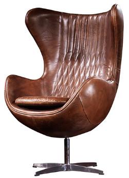 Tilted Spitfire Aluminium Aviation Swivel Egg Chair Aviator Leather Chair With
