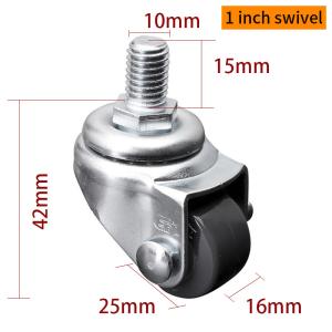 Quality Grey 1 Inch Swivel Caster Wheels Threaded 30Kg 25mm Castor Wheels 201S-72 wholesale