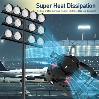 LED Stadium Light for Parking Garages and Other Harsh Environments with Laser Designator for Enhanced Visibility