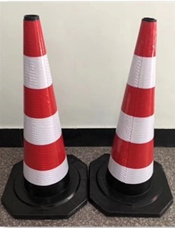 Road Traffic Safety 900mm Traffic Rubber Road Cone GQLZ-900 With Black Base