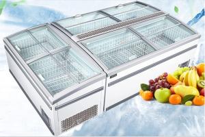Quality Supermarket frozen food combined island freezer display cabinet wholesale