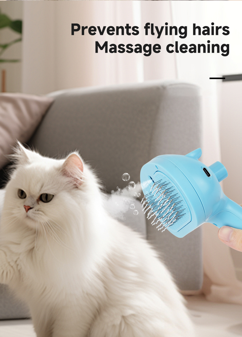 Pet Steam Brush Cleaning Hair Massage Brush Self Cat Clean Dog Spray Hair Removal Comb