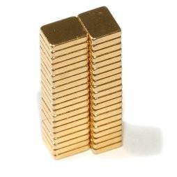 Quality N42 F5x4x1mm Gold Coating Neodymium Magnet Block Neodymium Magnets wholesale