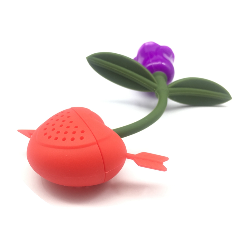 Unique silicone rose tea infuser personalized soft food grade silicone tea container mini silicone tea infuser