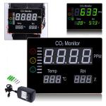 Digital Wall Mount Indoor Air Quality Temperature Humidity RH 9999 PPM Carbon