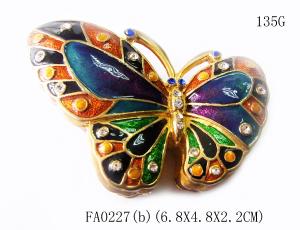 Quality Alloy jewelry metal box butterfly trinket box for promotion gift wholesale