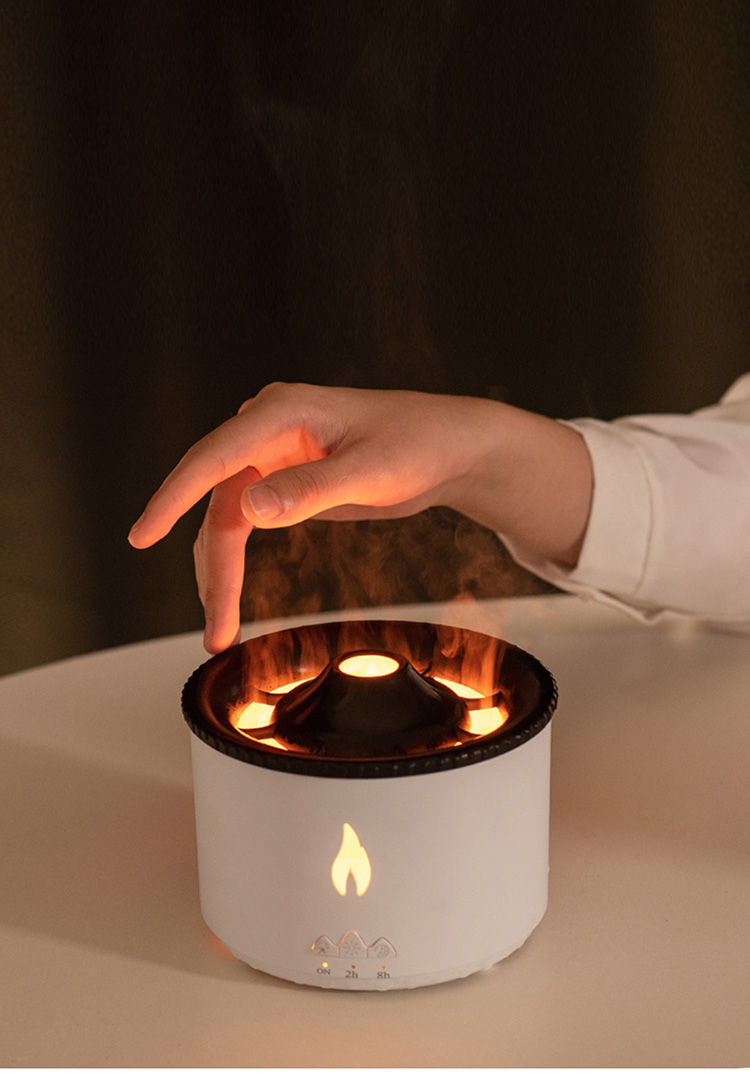 1 Sample Ok Volcano Flame Humidifier Led Color Flame Effect Ultrasonic Aroma Oil Diffuser For Hotel Home Dropshipping