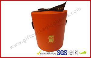 Quality Round Luxury Gift Boxes / PVC Lamination Ribbon Gift Cylinder wholesale