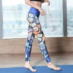 220GSM Stretchy Nylon Ladies Yoga Wear Leggings High Waisted Custom Printed