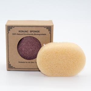 Quality Large Light Orange Oval Cosmetic Sponge Baby Bamboo Charcoal Konjac Facial Sponge wholesale