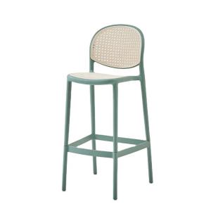 Quality Home Balcony Rattan Bar Stool Chair Green Rattan Counter Stools Customized wholesale