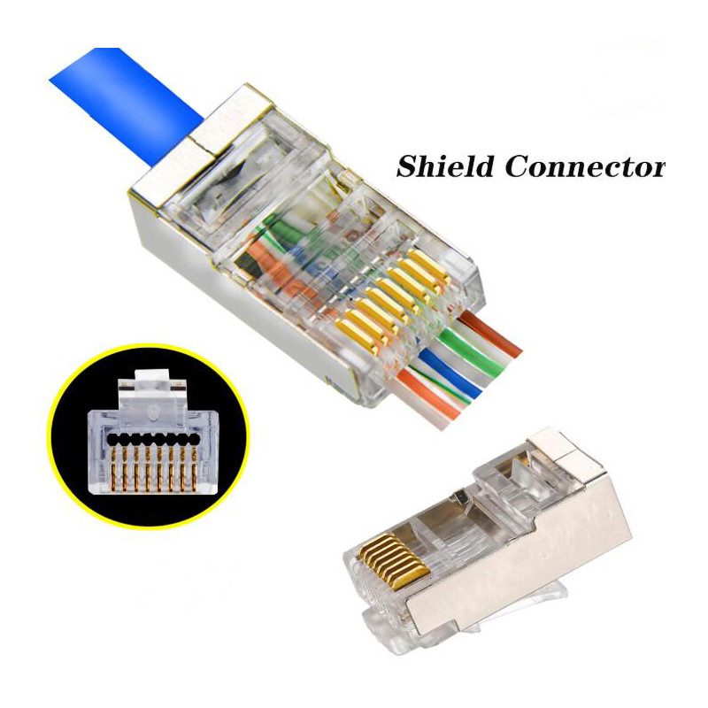 Cat6 Network Cable Assembly STP FTP Shielded Gold Plated Contact Ethernet RJ45