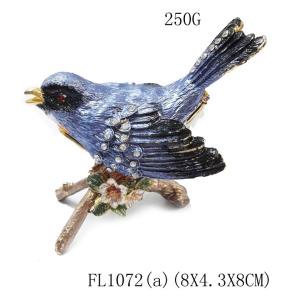 Quality Hot sell bird trinket box alloy animal bird trinket box bird metal trinket box wholesale