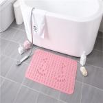 Rectangle Sweet Pink No Fade PVC Bath Mat Lightweight