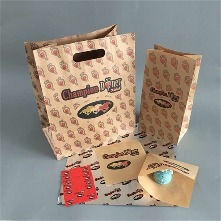 Greaseproof Fried Food Kraft Paper Food Bags Oil Proof