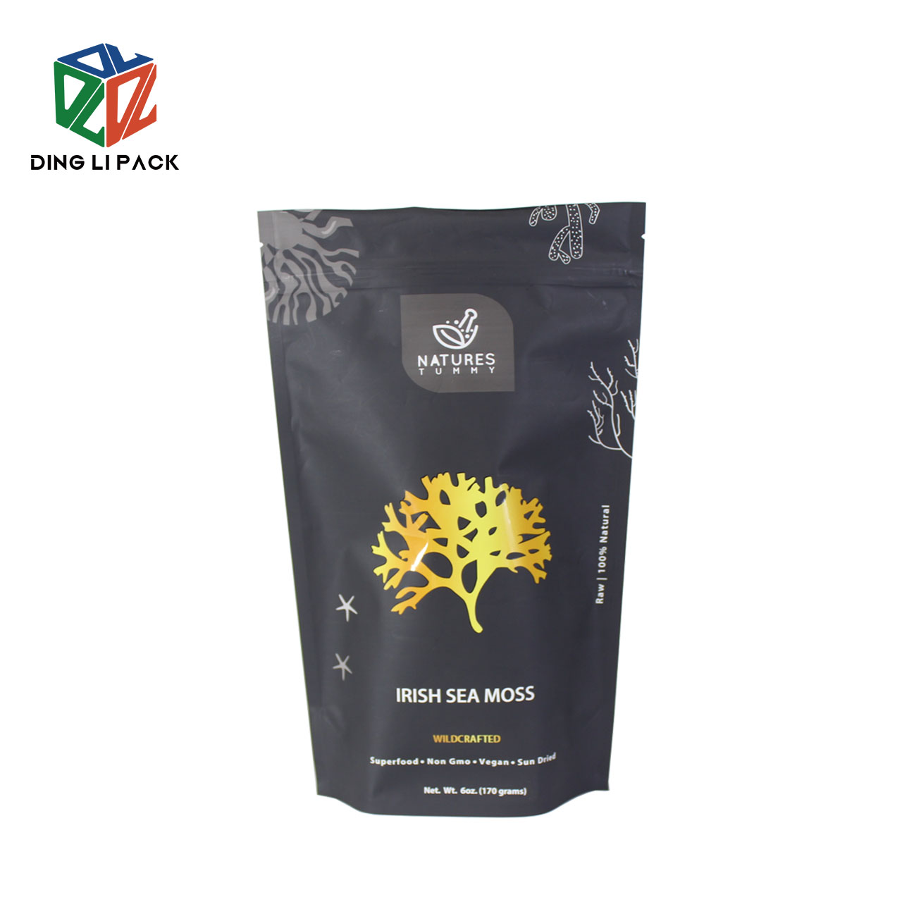 OEM Coffee Stand Up Pouch Flat Bottom Easy Tear Zipper Bag With Valve