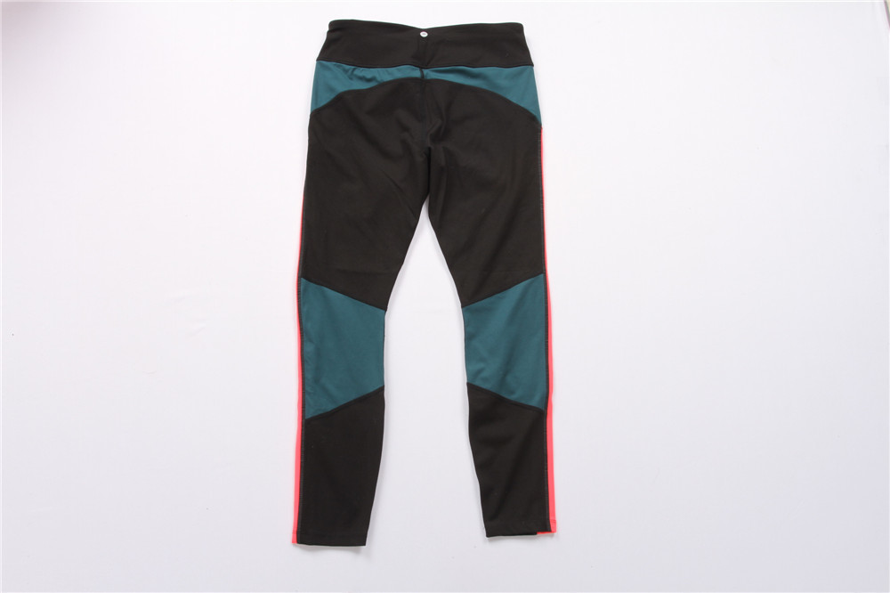 Stretchable Color Blocking Ladies Yoga Outfits 76% Nylon 24% Spandex