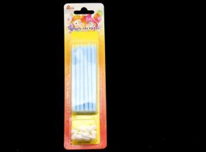 Quality Paraffin Wax Skinny Long Birthday Candles , Blue Color Tall Candles For Cake wholesale