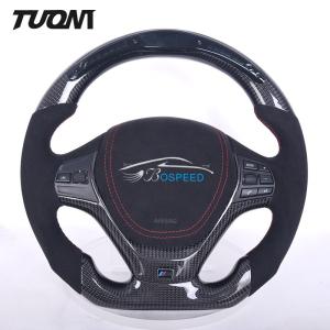 Quality BMW 3 Series F30 Leather Carbon Fiber Steering Wheel With LED Lights OEM wholesale