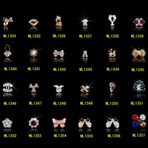Quality Hot NEW Wholesale Alloy Jewelry 3D Nail Art Jewelry Nail rhinestones Sticker Supplier Number ML1334-1357 wholesale