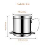 Stainless Steel Coffee Drip Brewer Reusable Phin Infuser Strainer Pot