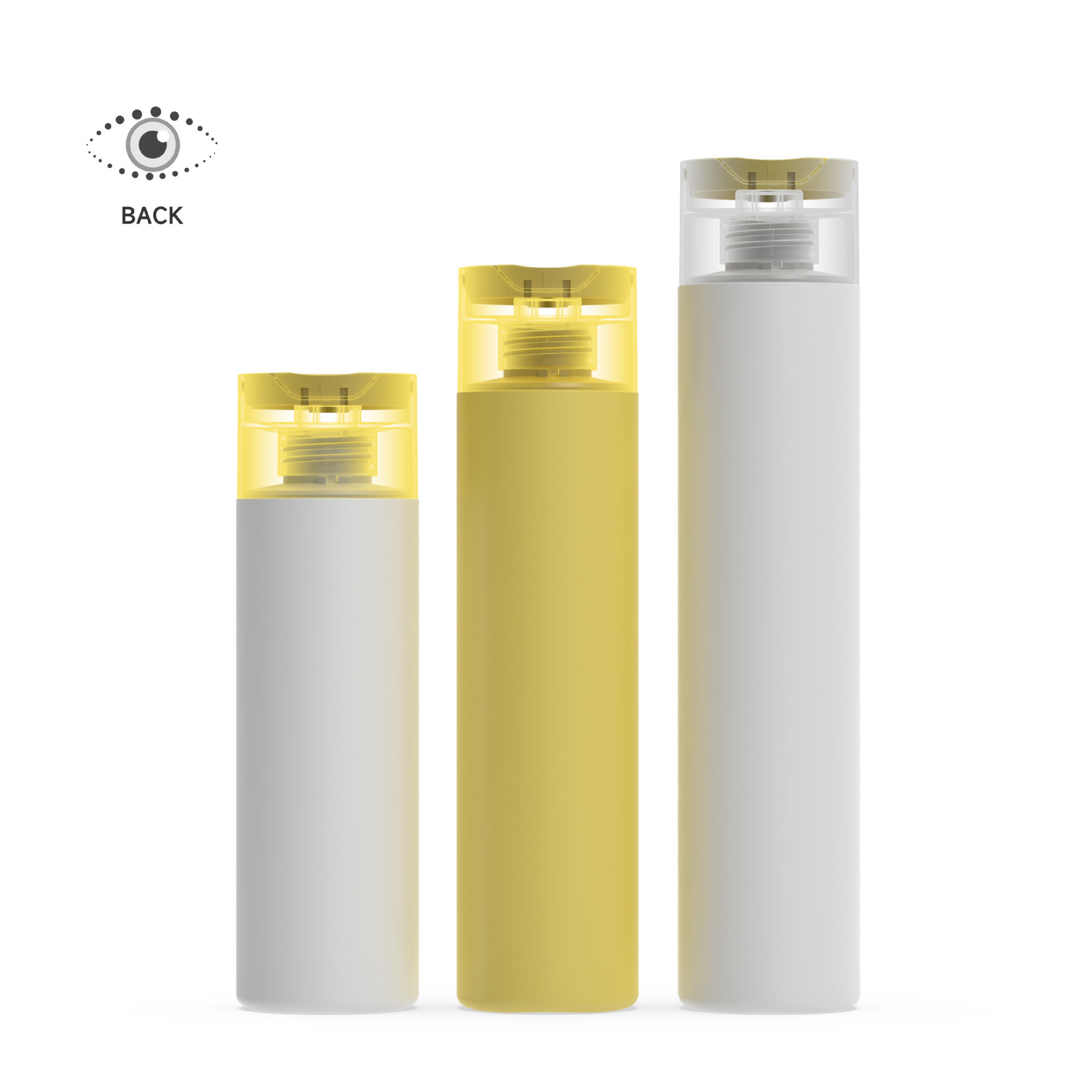 Recycled Bright Yellow Customized Disc Cap Bottle 200ml 250ml 300ml For Body Wash