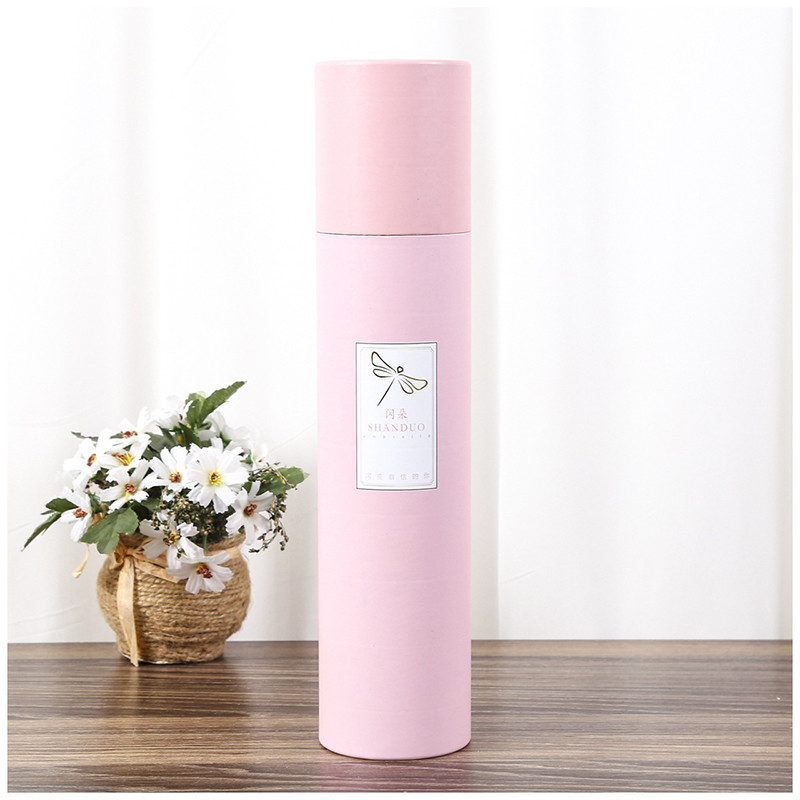 Gold Foil Cardboard Cylinder Packaging 120gsm Kraft Paper Tea Cylinder Packaging