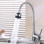 Chrome Single Handle Kitchen Sink Mixer Flexible Spout Hot Cold Kitchen Tap
