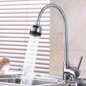Quality Chrome Single Handle Kitchen Sink Mixer Flexible Spout Hot Cold Kitchen Tap wholesale
