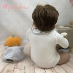 Unisex onesie bodysuit with bib 100% cotton organic jumpsuit knitted baby romper
