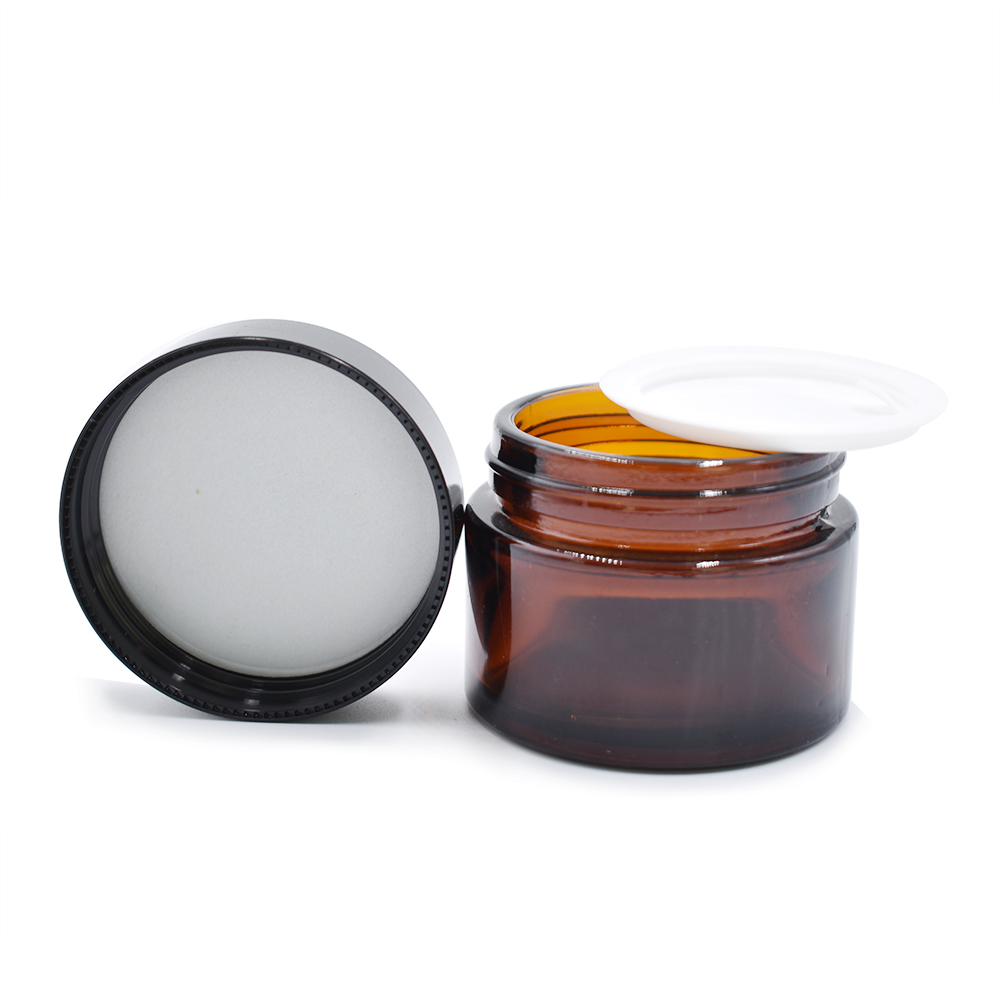 50g Factory Price Luxury Black Glass Cream Containers Eco Friendly Jar