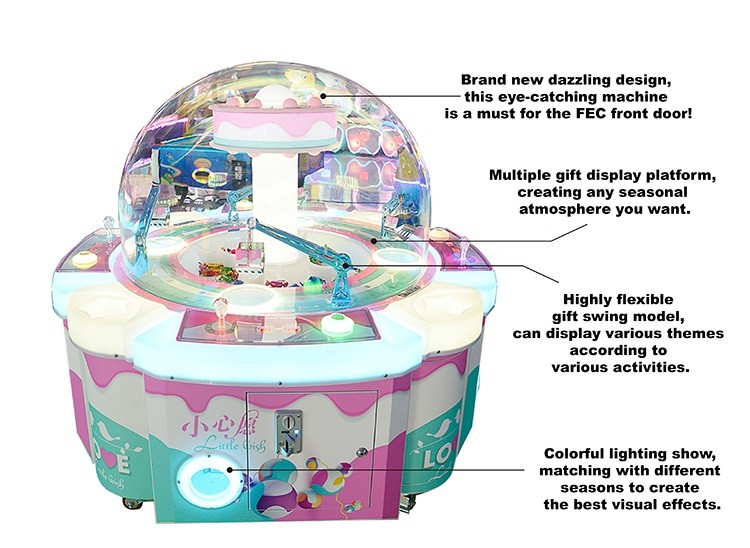Coin Push Grab Candy Arcade Cabinet Toy Grabber Machine With Cool Pop Music