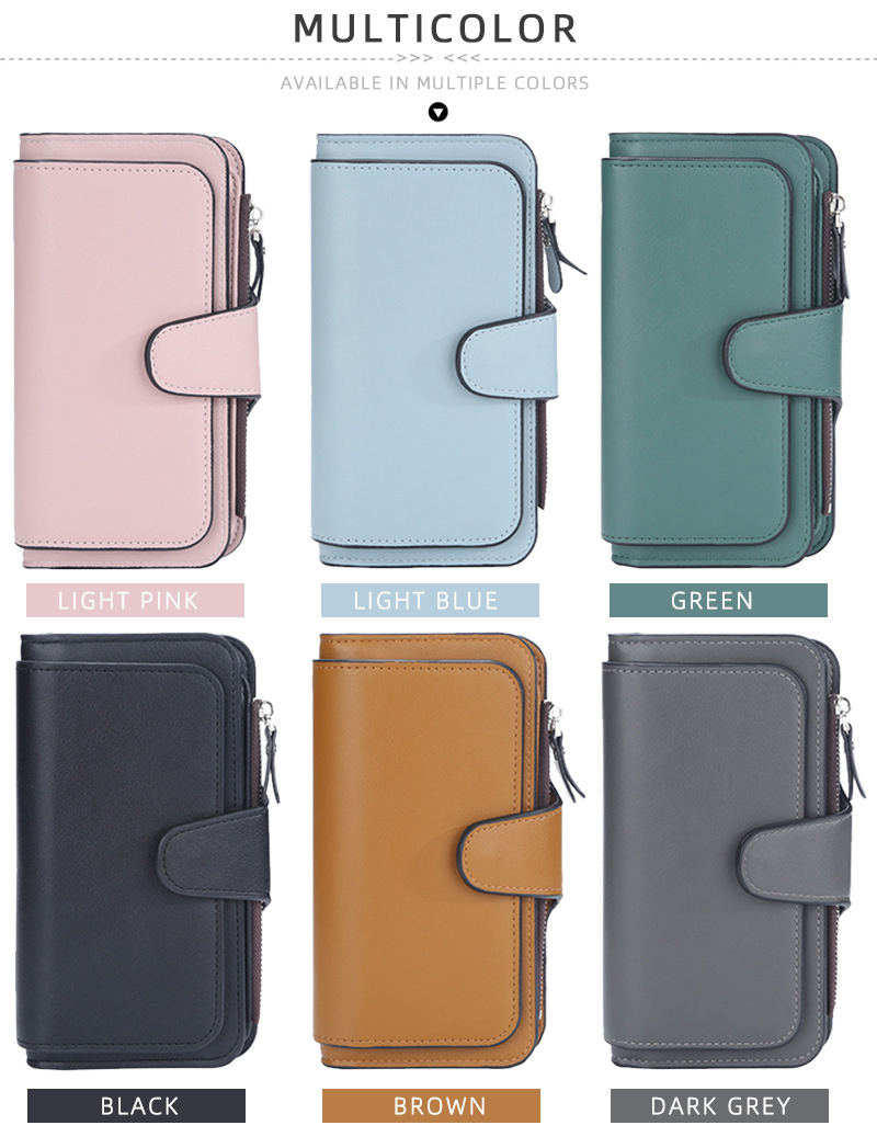 Long Designer Wallets for Women Custom Logo 2023 Luxury Minimalist PU Leather RFID