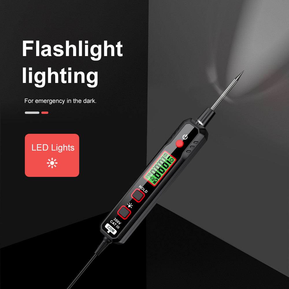 HT86B Digital Multimeter 12-300V AC DC Digital Voltage Detector Electrician Tools Pen Shaped Multimeter Voltmeter