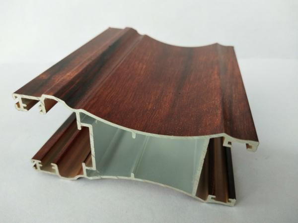 Rectangle Wood Finish Aluminium Profiles / 6063 6063A Aluminum Door Frame